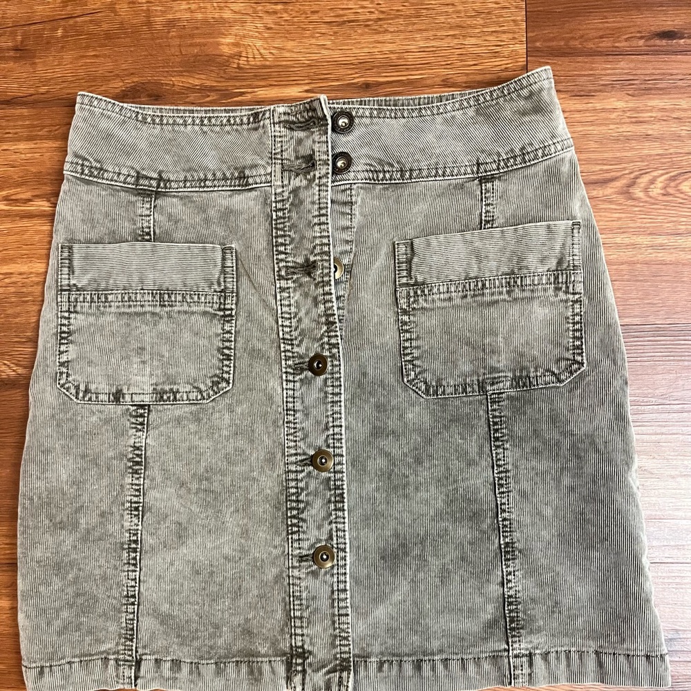 Prana Gray Corduroy Mini Skirt
